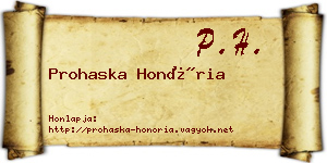 Prohaska Honória névjegykártya